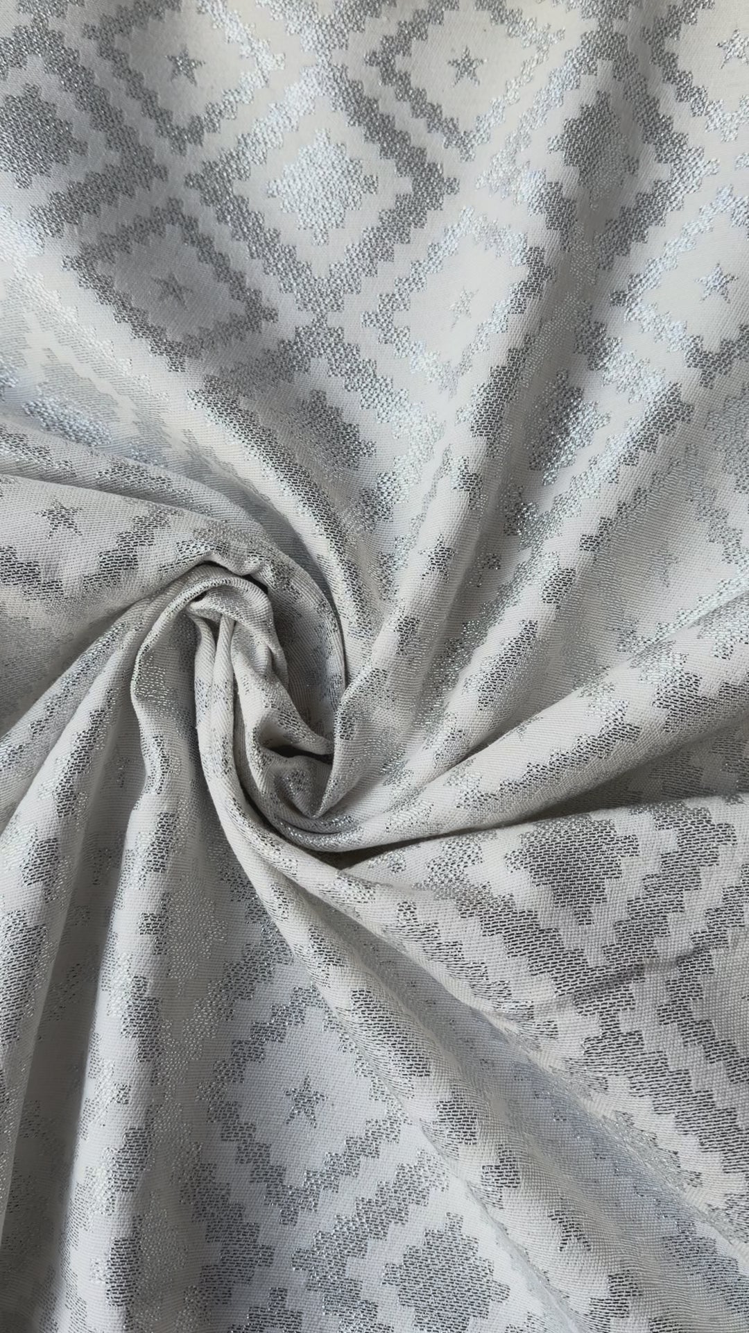 Damascato Natalizio Glitter Argento