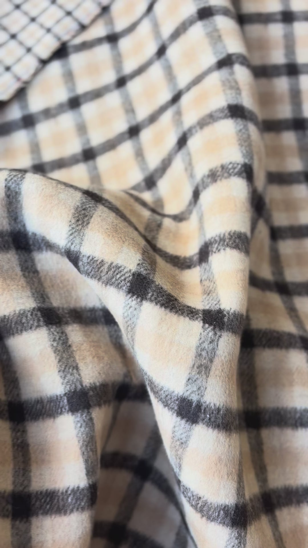 Tessuto Lana COTTA Tartan Quadretto Beige