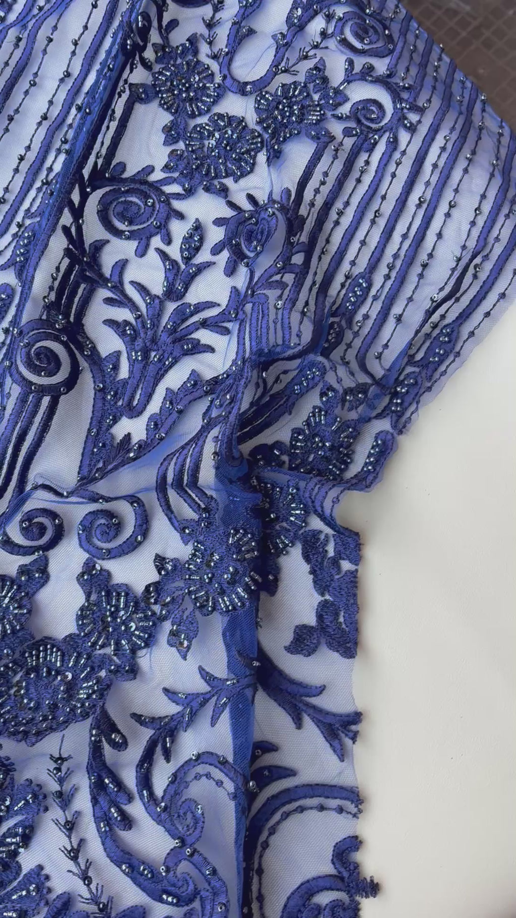 Pizzo Cerimonia floreale imperiale blu