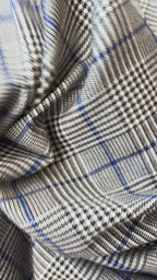 Tartan Scozzese Lanetta Principe di Galles  Riga Blu SOTTOPREZZO