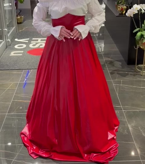 Lycra placcata effetto vernice ROSSO