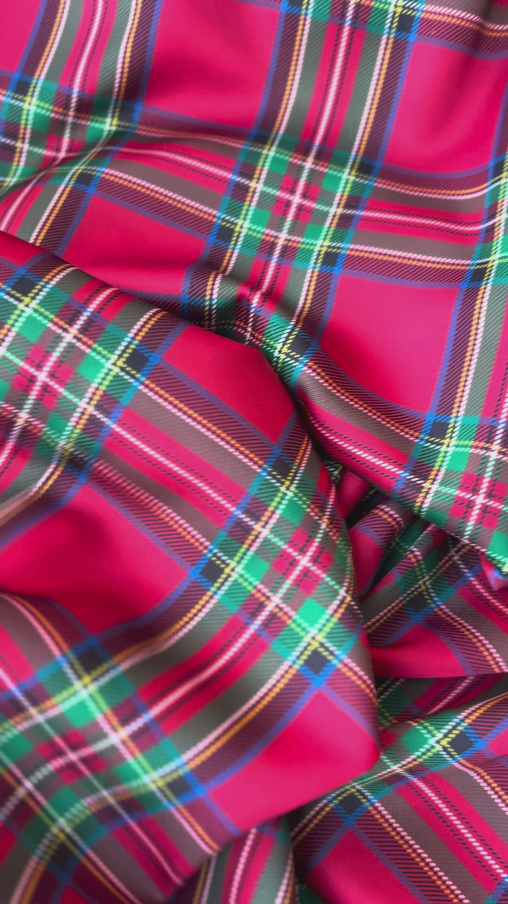 Satin Manoseta Tartan Scozzese Rosso Natale