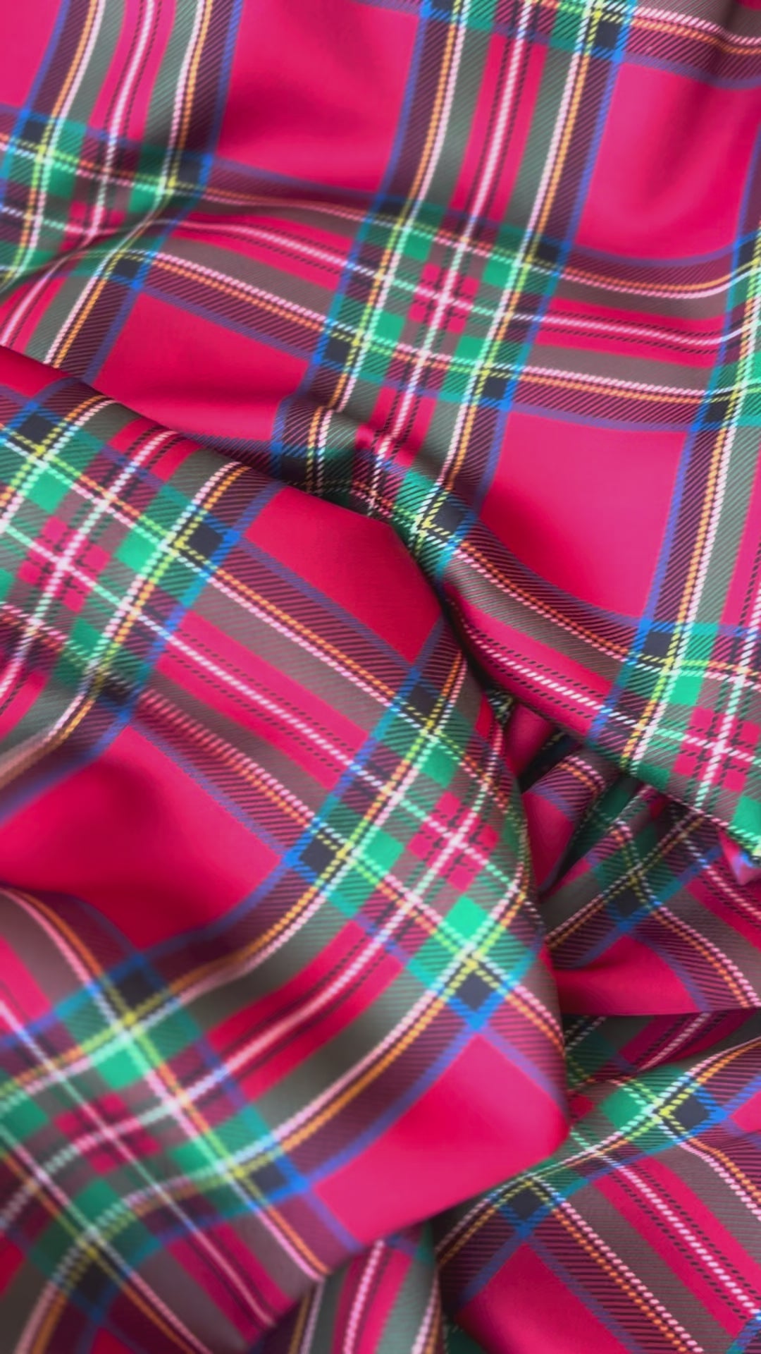 Satin Manoseta Tartan Scozzese Rosso Natale