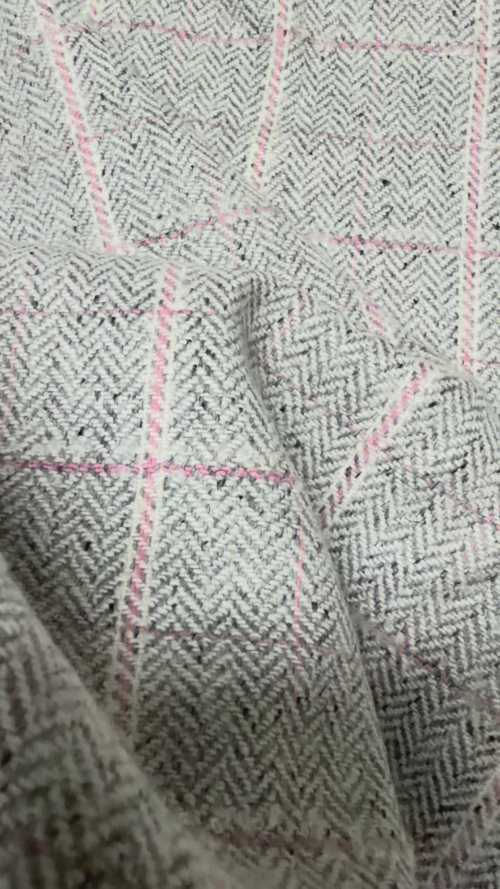 Tartan lanetta riga rosa spigato