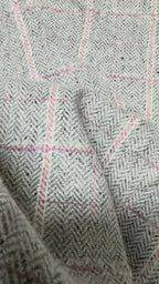 Tartan lanetta riga rosa spigato