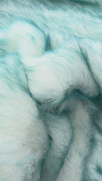 Pelliccia Ecologica Pelo lungo Sfumato turchese