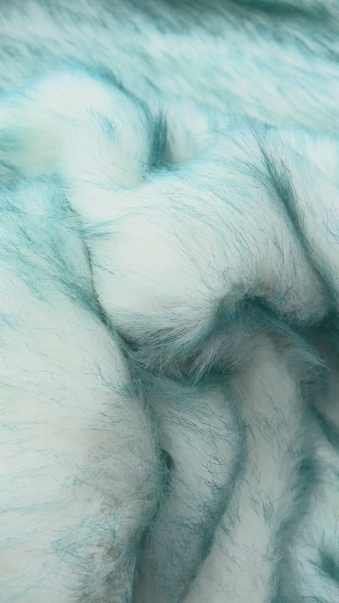 Pelliccia Ecologica Pelo lungo Sfumato turchese