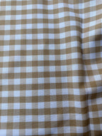 Tessuto cotone quadretti beige country tinto in filo, tessuto resistente per tovaglie e decorazioni casa