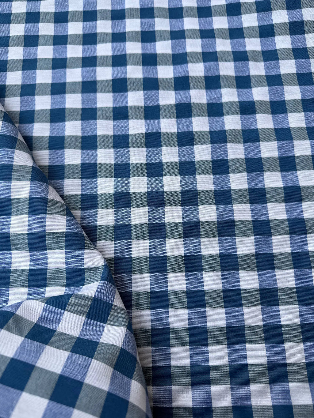 Tessuto cotone quadretti blu royal tinto in filo, tessuto resistente per tovaglie e decorazioni casa