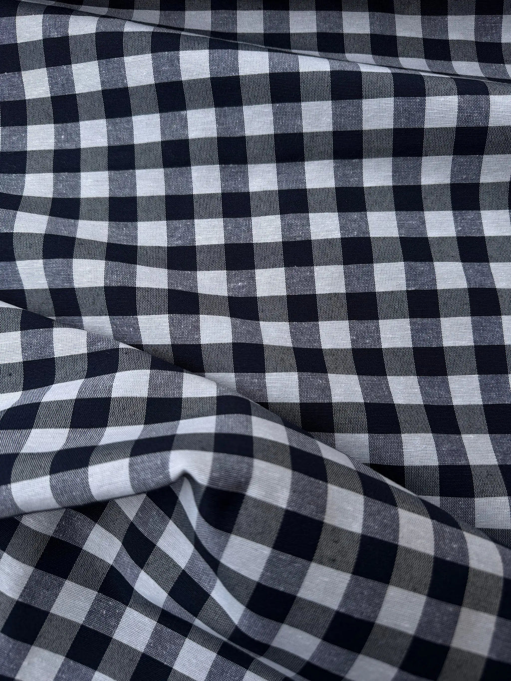 Tessuto cotone quadretti blu scuro country tinto in filo, tessuto resistente per tovaglie e decorazioni casa