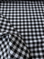 Tessuto cotone quadretti nero tinto in filo, tessuto resistente per tovaglie e decorazioni casa