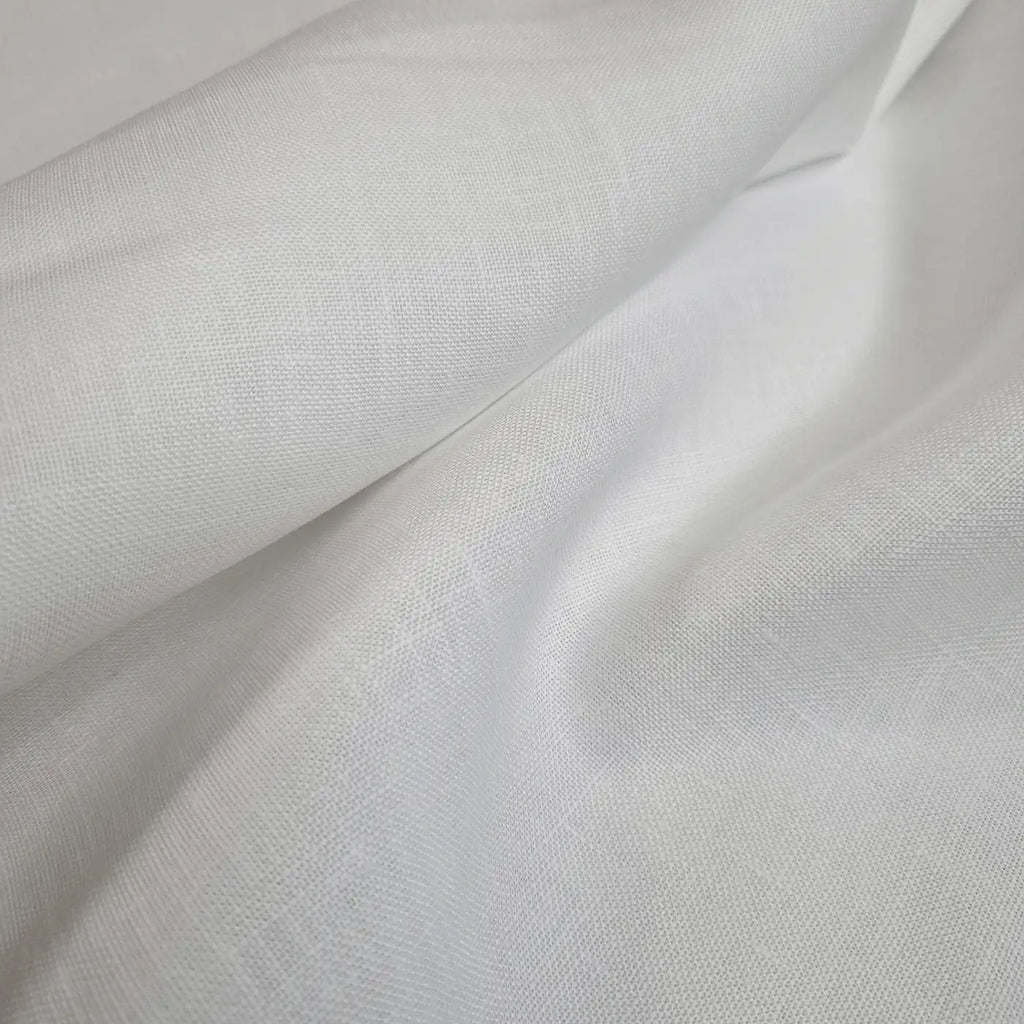 Tessuto doppio lino bianco seta, elegante e strutturato, ideale per decorazioni, bomboniere e cucito creativo