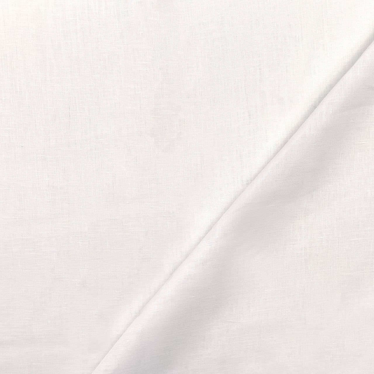 Tessuto puro lino Dante colore bianco seta, naturale e traspirante, ideale per camicie e abbigliamento estivo