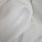 Tessuto doppio lino bianco seta elegante e strutturato, ideale per decorazioni, bomboniere e tendaggi