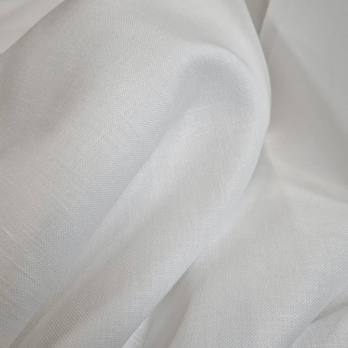 Tessuto doppio lino bianco seta elegante e strutturato, ideale per decorazioni, bomboniere e tendaggi