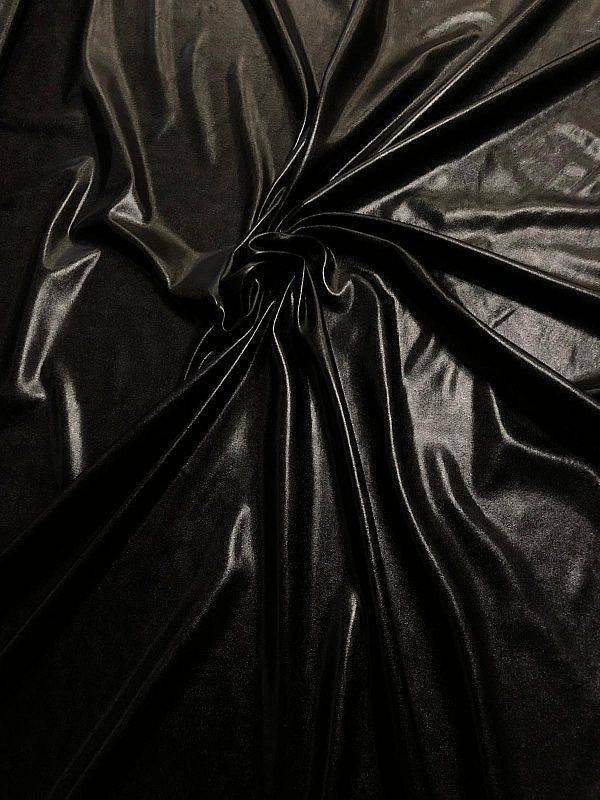 Tessuto lycra spalmata bielastica colore nero, lucida ed elastica, ideale per costumi danza e spettacolo