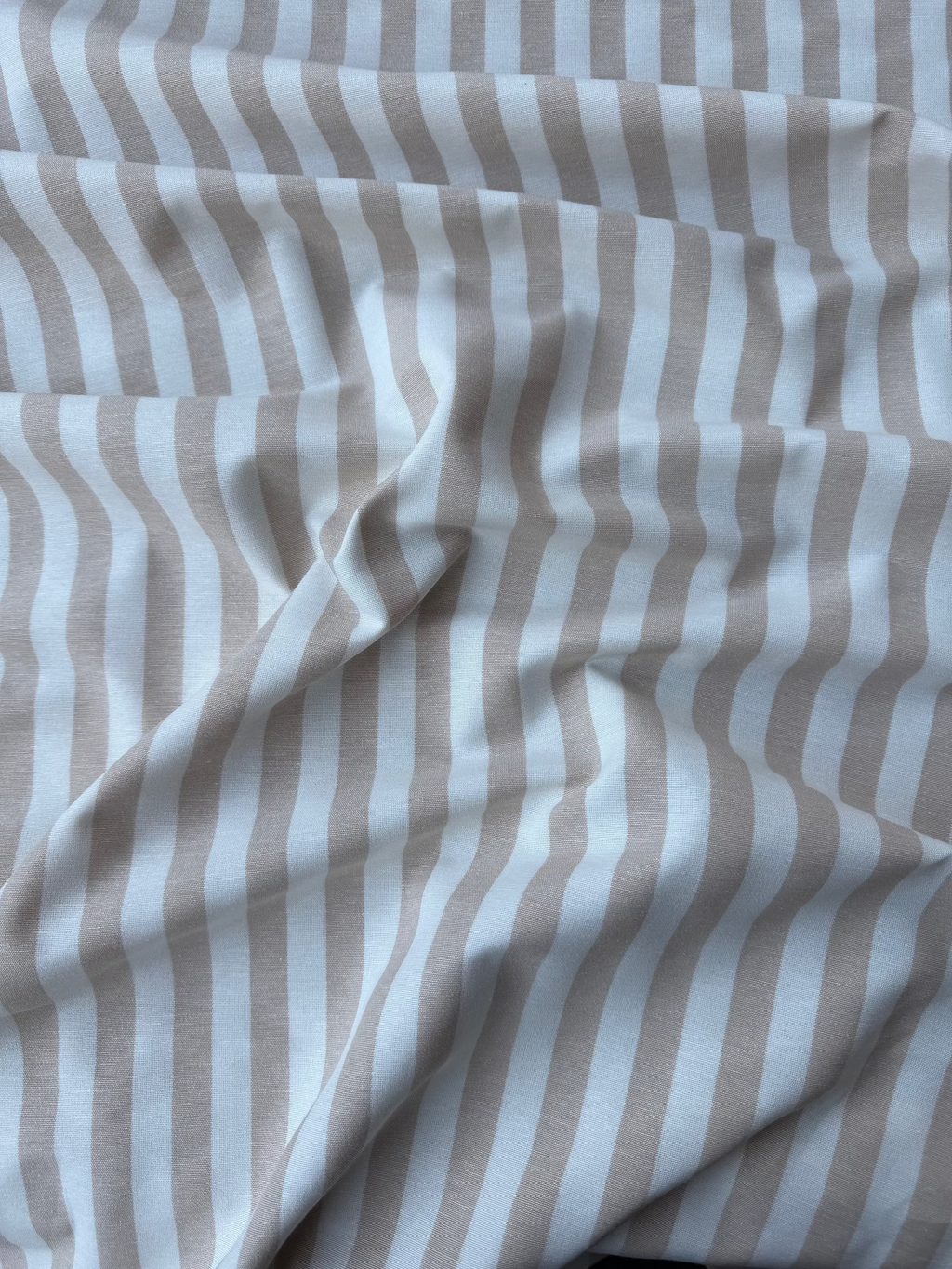 Panama cotone righe beige resistente per cuscini e arredo casa