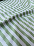 Panama cotone righe verde salvia per copricuscini e accessori decorativi