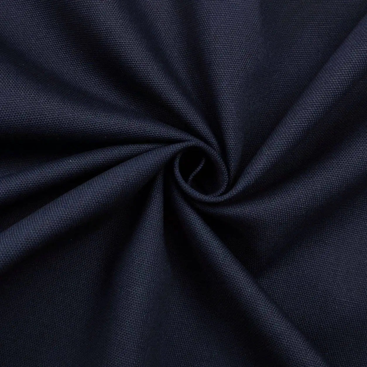 Tessuto panama tinto in filo blu scuro 280 cm, cotone e poliestere resistente per tovaglie e arredo cucina