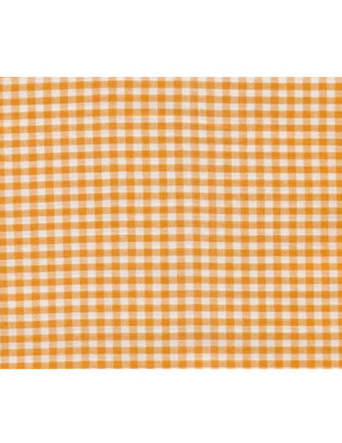 Tessuto zephir in cotone a quadrettini arancione 3x3 mm, perfetto per camicie, abbigliamento estivo e cucito creativo
